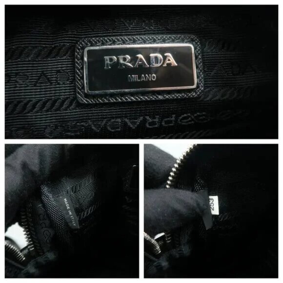 100% Authentic Prada Re-edition Black W/P Cloth Shoulder Bag 932-092324 - Picture 11 of 12